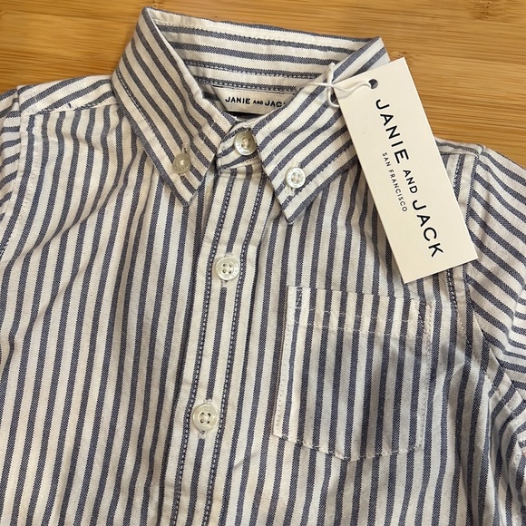 NWT Janie and Jack striped button down 12-18 months - Picture 2 of 5